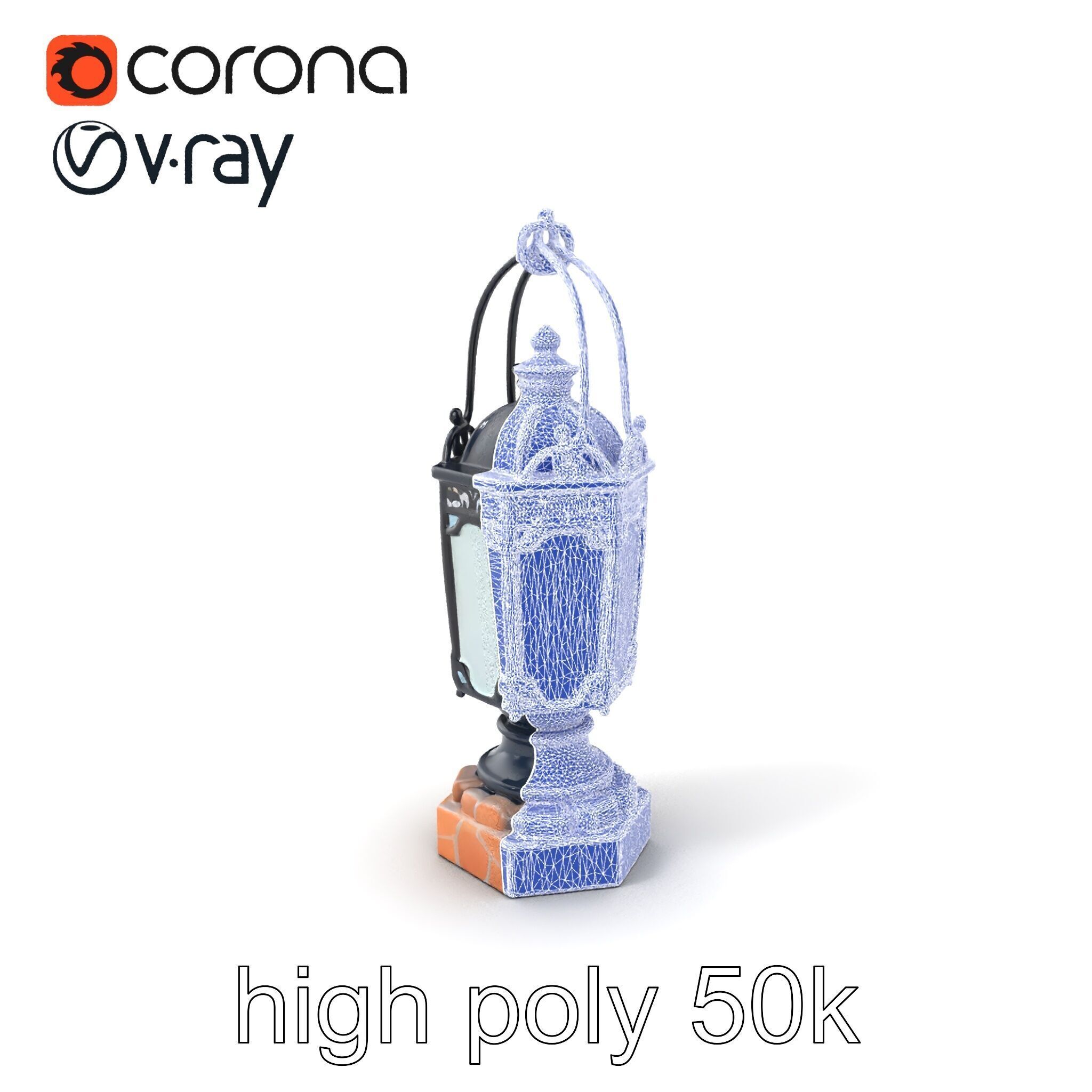 Victorian Lantern Ornate Design model pack Low-poly 3D model_1