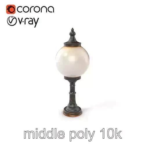 Vintage Street Lamp Globe Short Post model pack Low-poly 3D model
