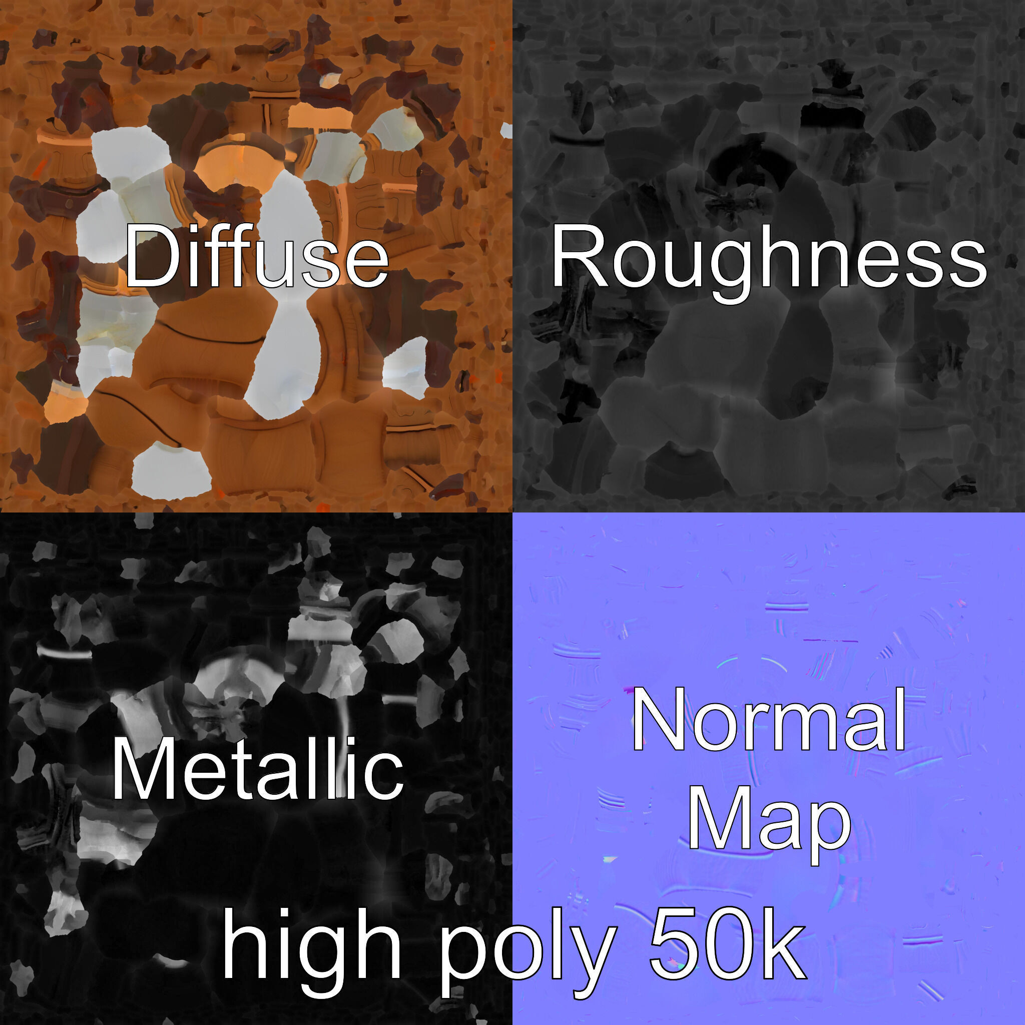 Early 20th-Century Lamppost Wooden Pillar Model Pack Low-poly 3D model_34