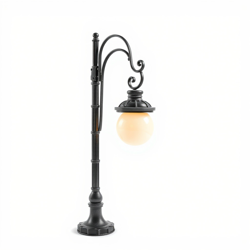 Early 20th-Century Lamppost Wooden Pillar Model Pack Low-poly 3D model_4