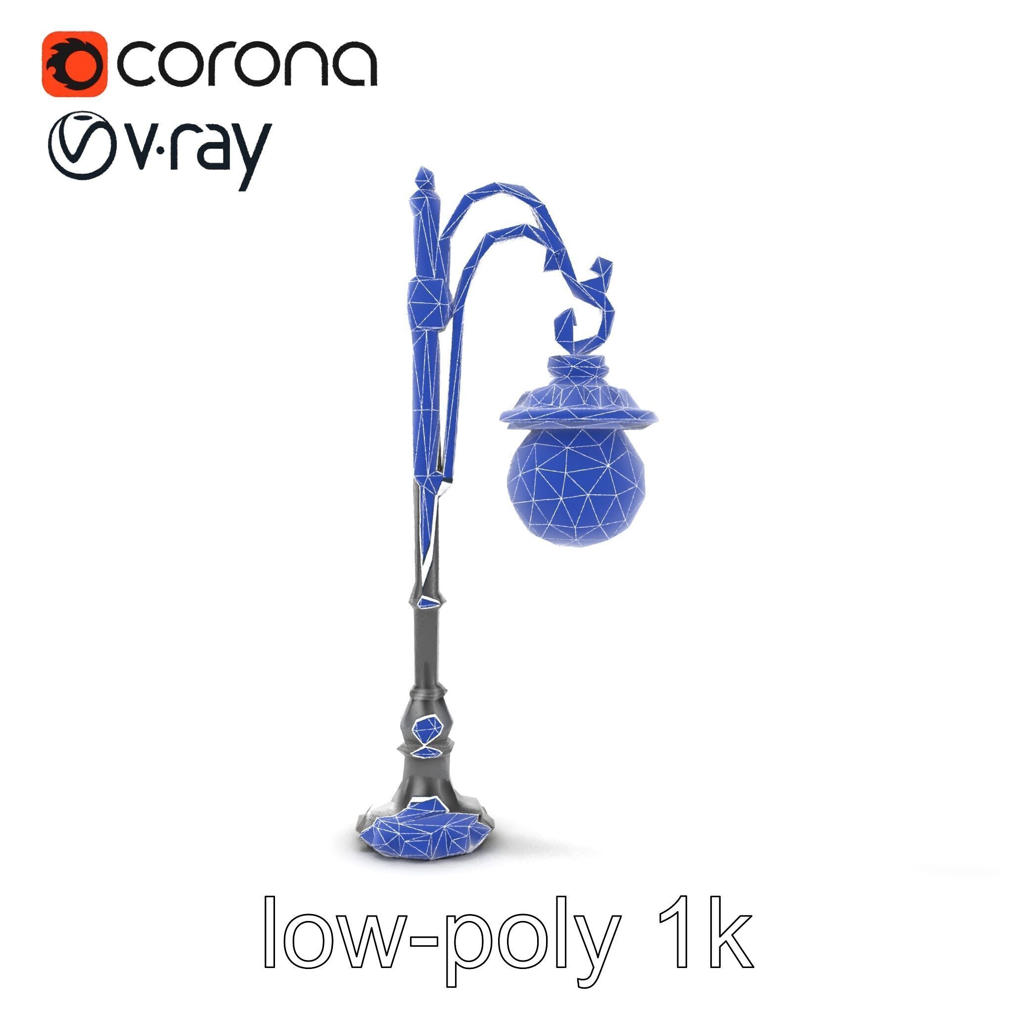 Early 20th-Century Lamppost Wooden Pillar Model Pack Low-poly 3D model_23