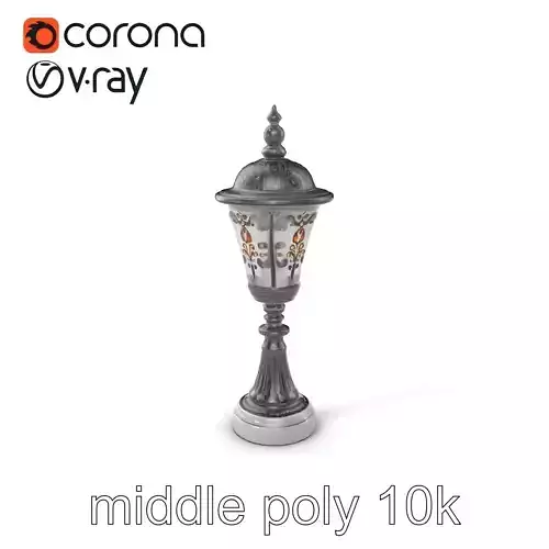 Victorian Lantern Post with Engraved Glass model pack Low-poly 3D model