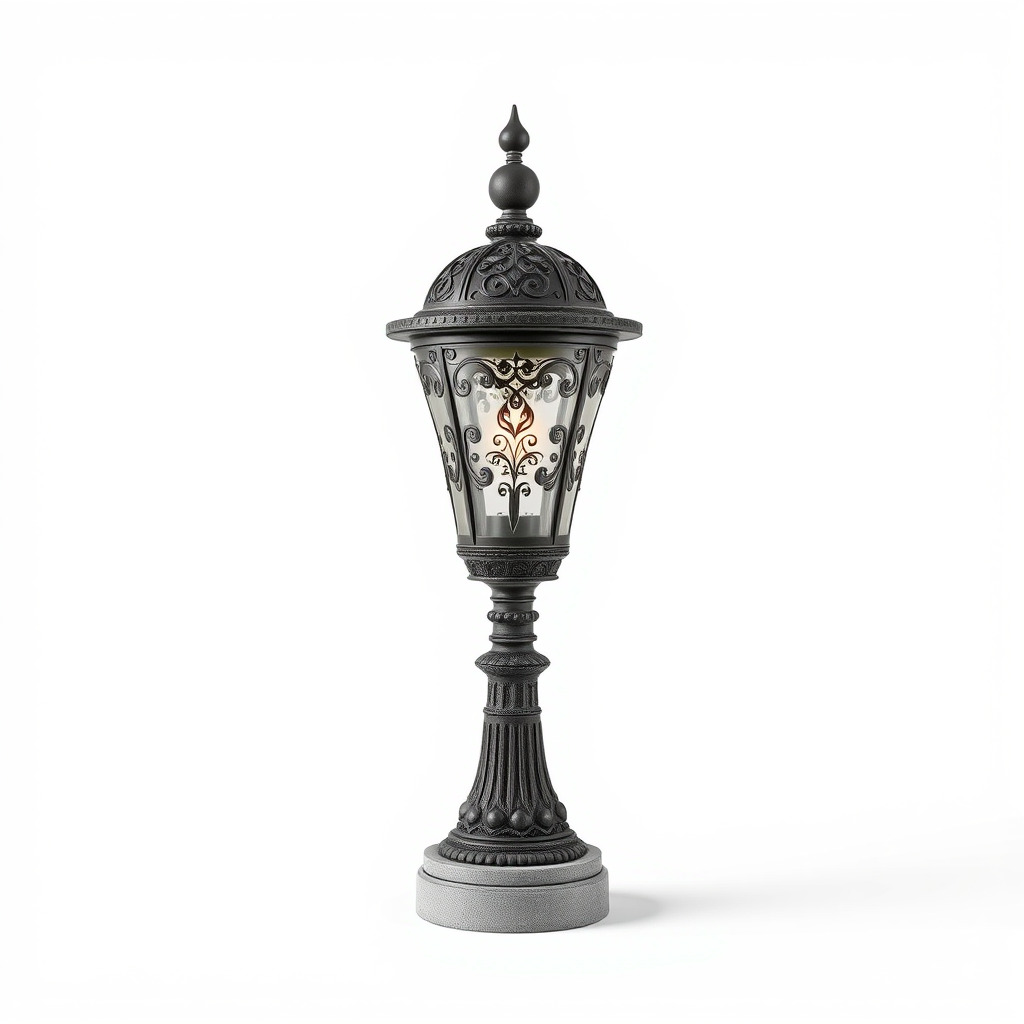 Victorian Lantern Post with Engraved Glass model pack Low-poly 3D model_4