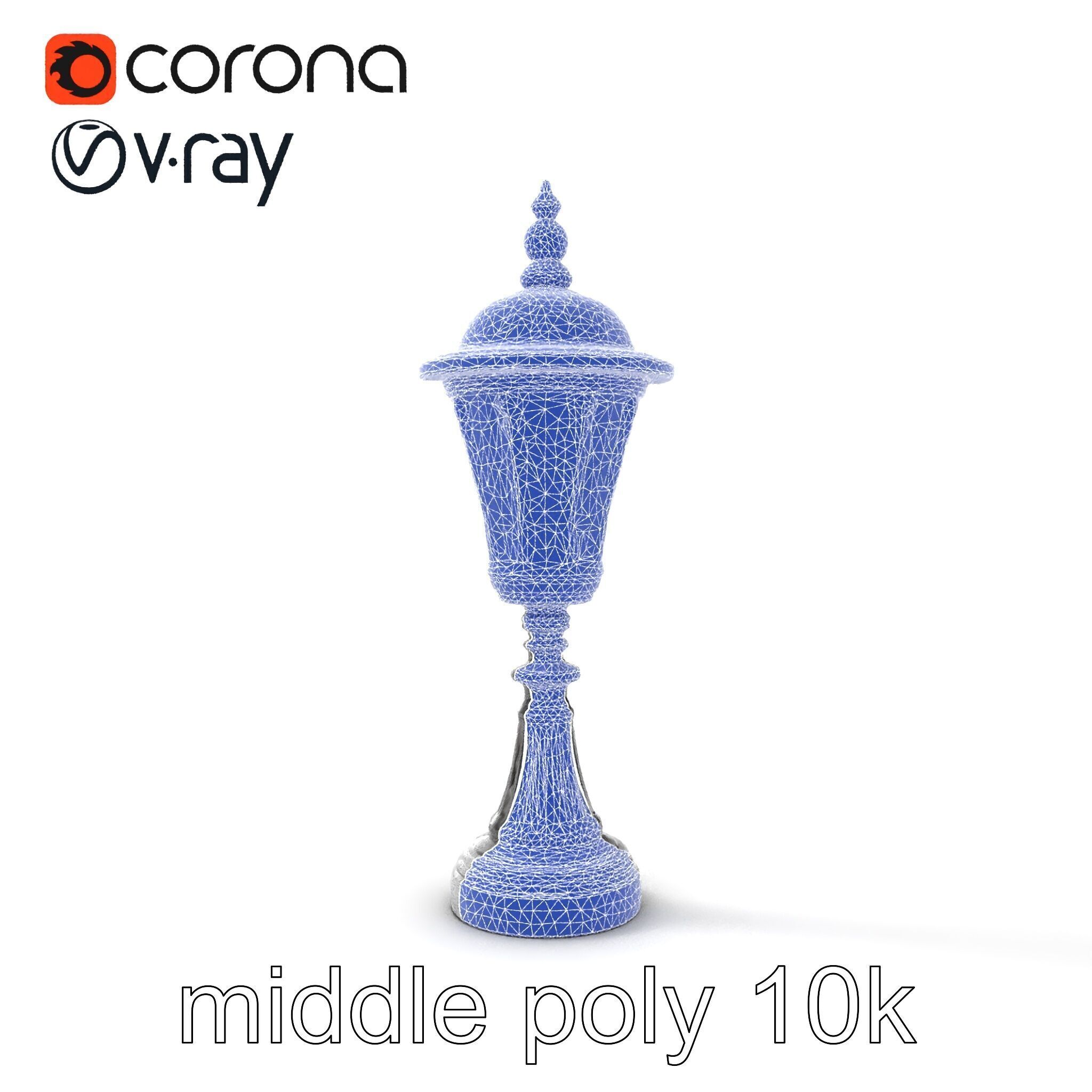 Victorian Lantern Post with Engraved Glass model pack Low-poly 3D model_18