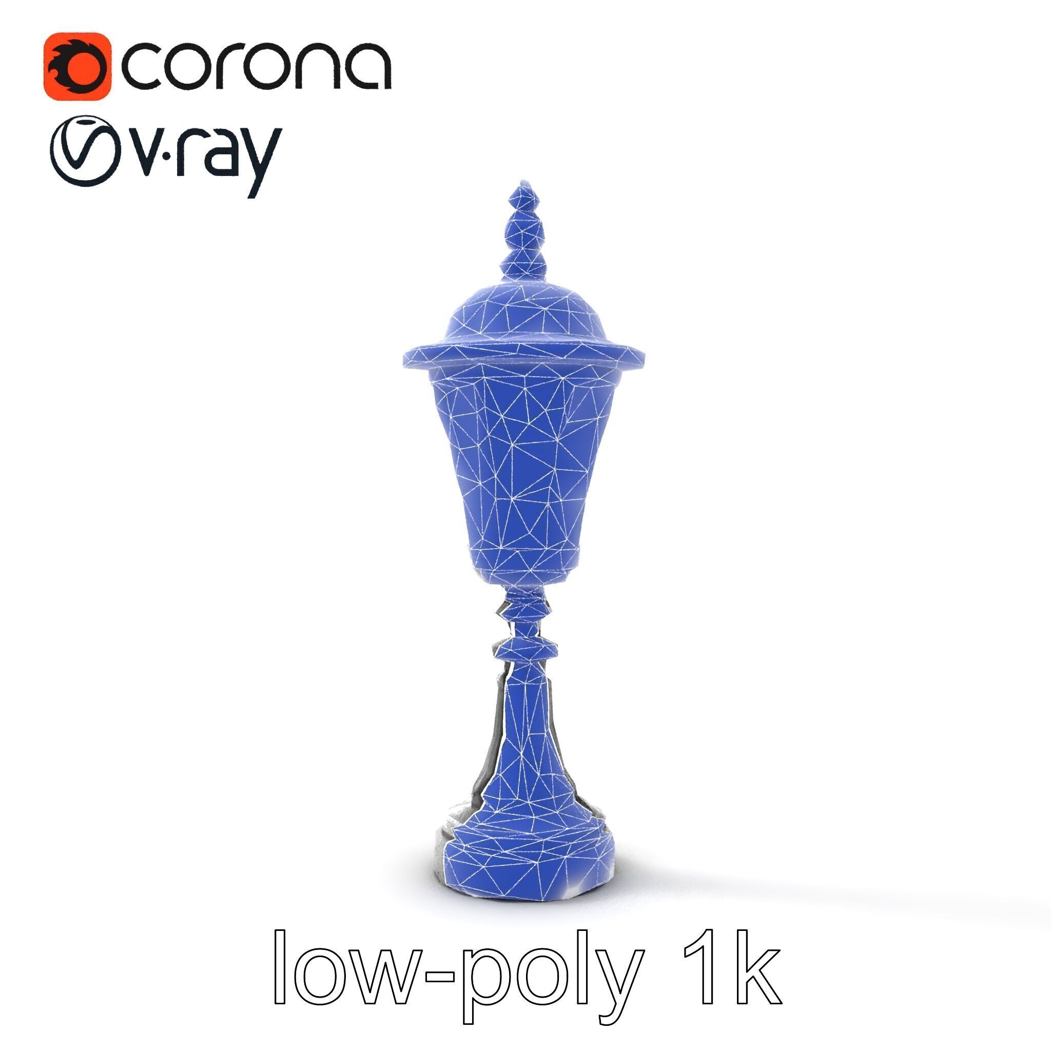 Victorian Lantern Post with Engraved Glass model pack Low-poly 3D model_15