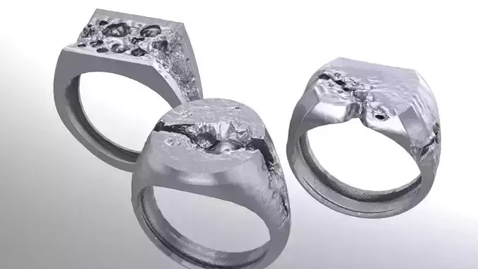 3 punched not smooth rings