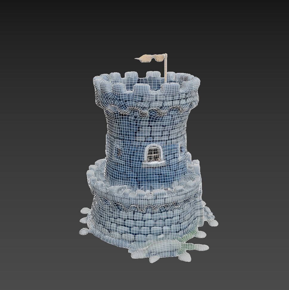 STONE CASTLE TOWER PBR 3D MODEL 3D model_1