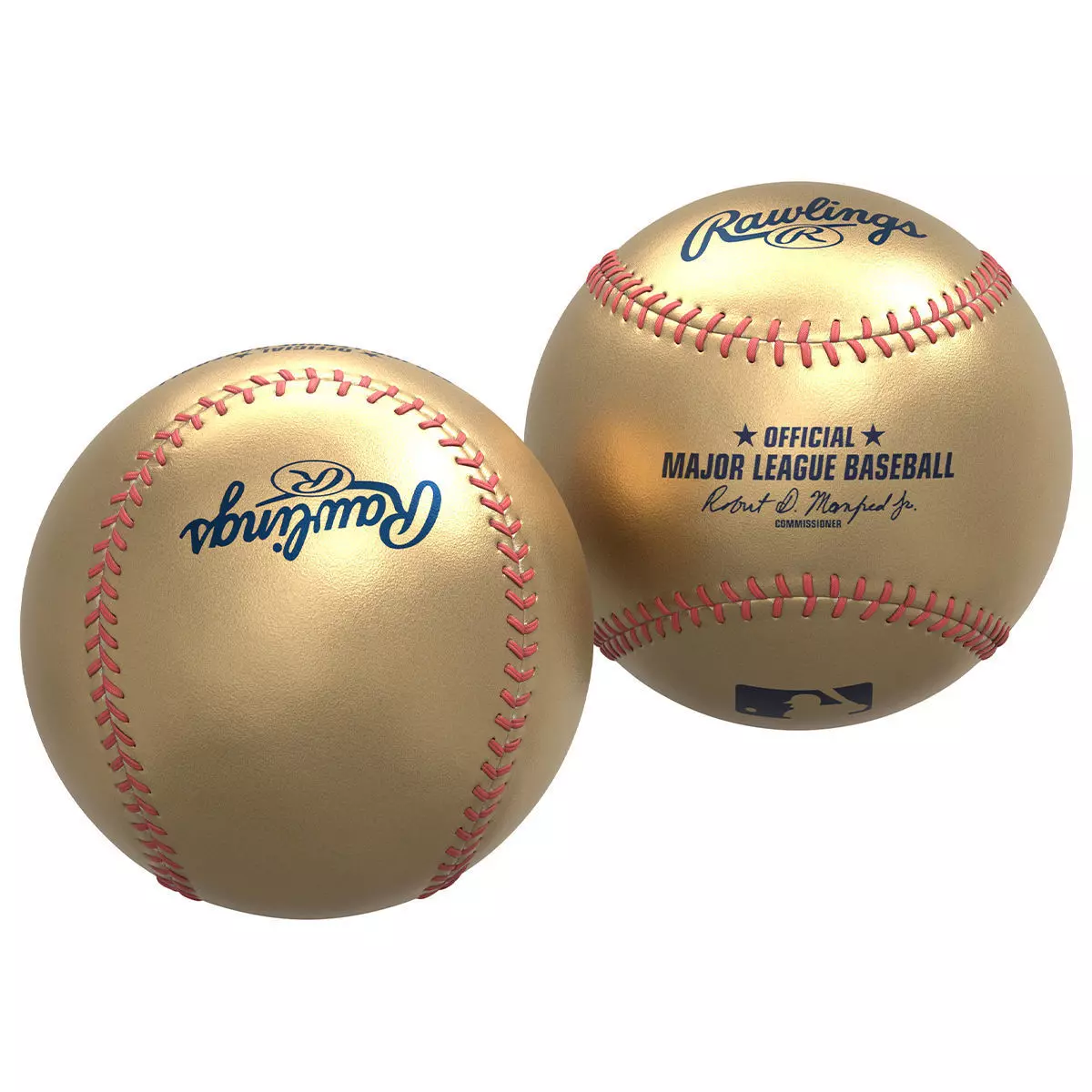 Rawlings Gold Leather Baseball 3D model