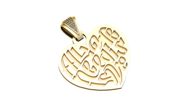 HEART DESIGN PENDANT 3D PRINTABLE MODEL  3D print model