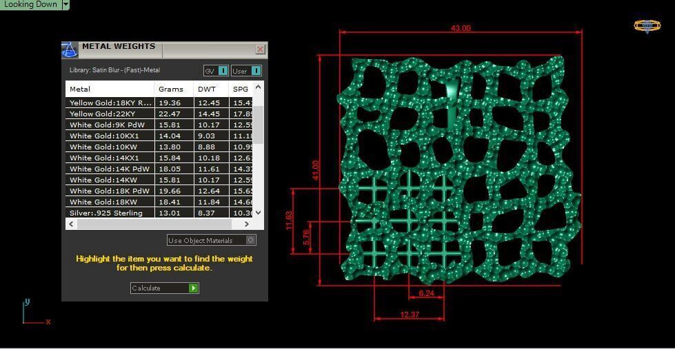 Tray likes pendant with 9 pearl 3D print model_5