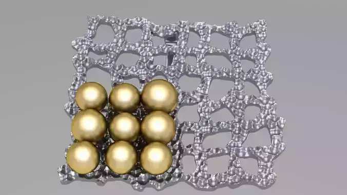 Tray likes pendant with 9 pearl 3D print model