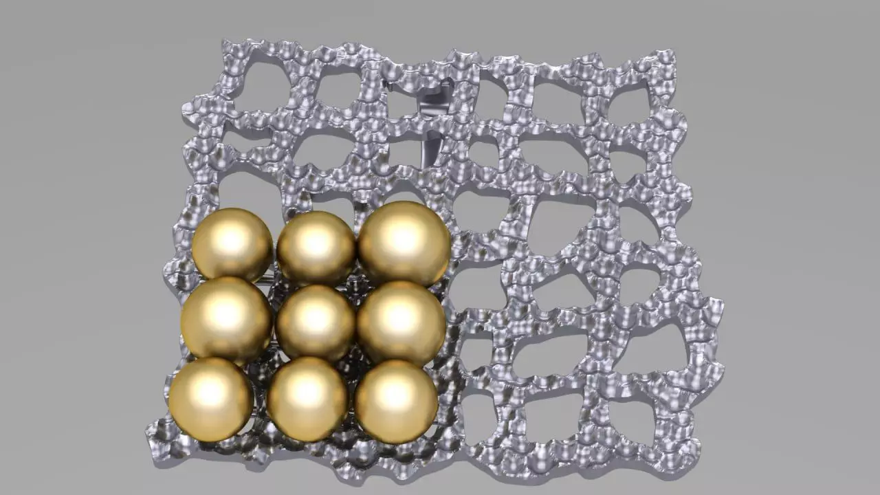 Tray likes pendant with 9 pearl 3D print model_0