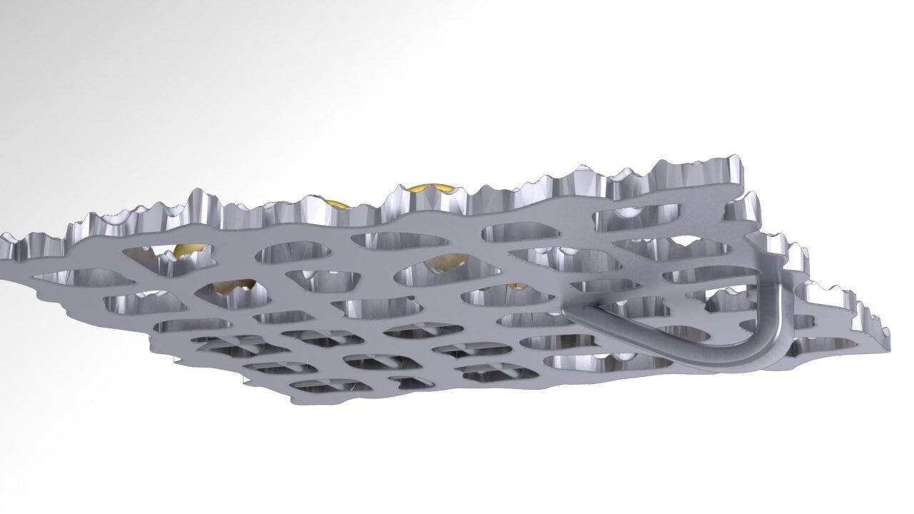 Tray likes pendant with 9 pearl 3D print model_1