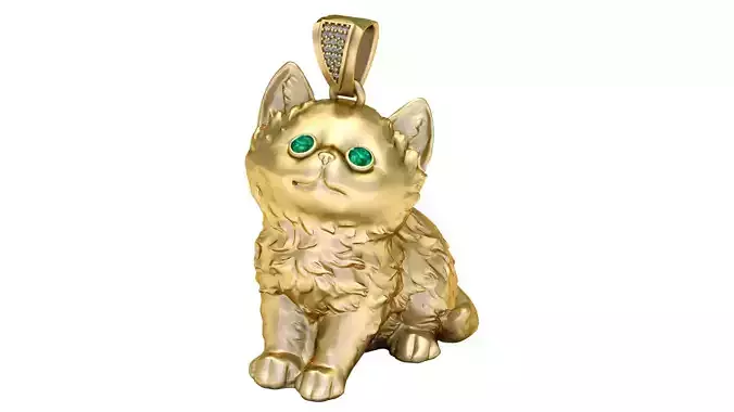 CUTE CAT PENDANT 3D PRINTABLE MODEL 