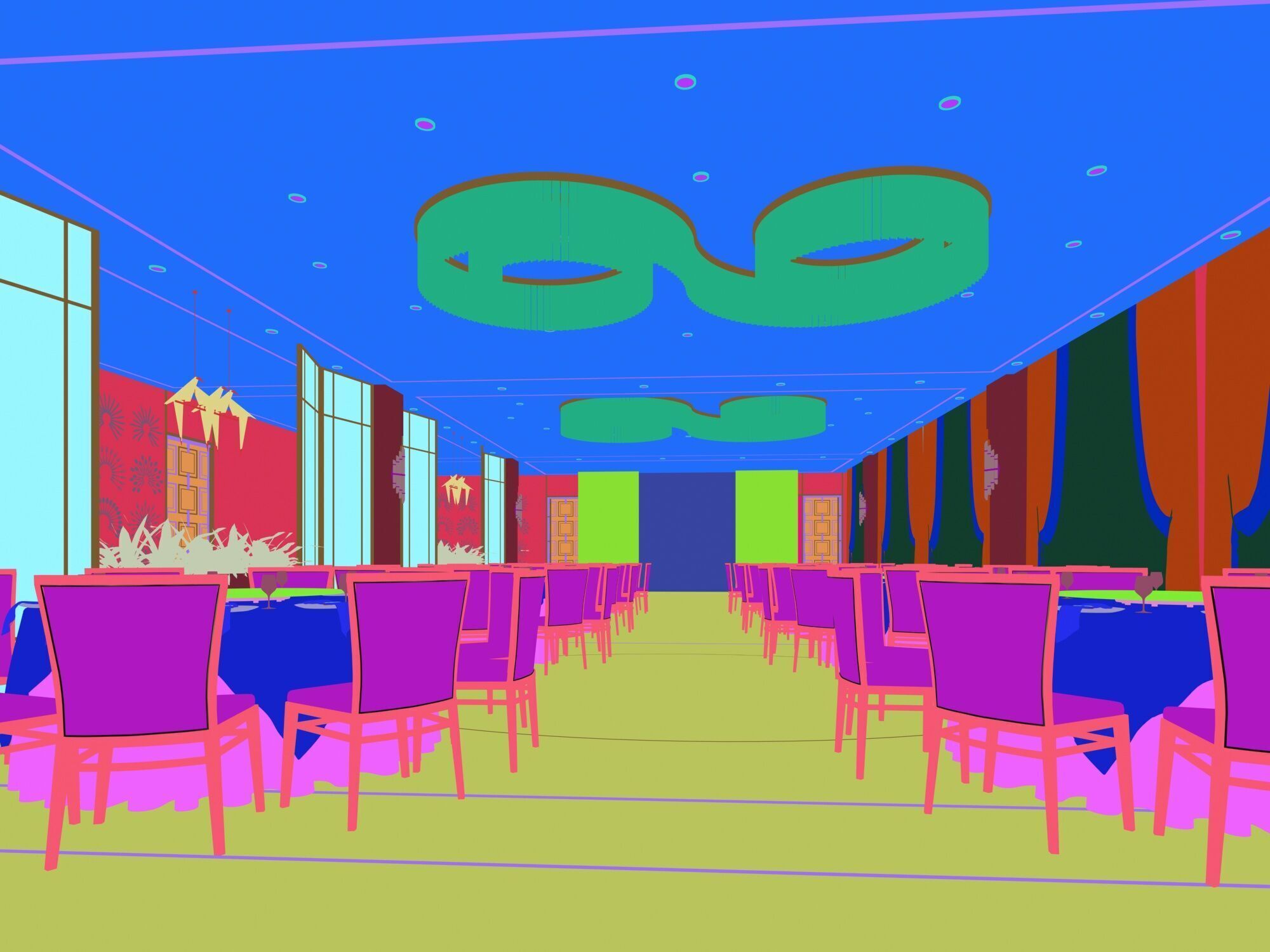 Restaurant and Reception 3D model_11