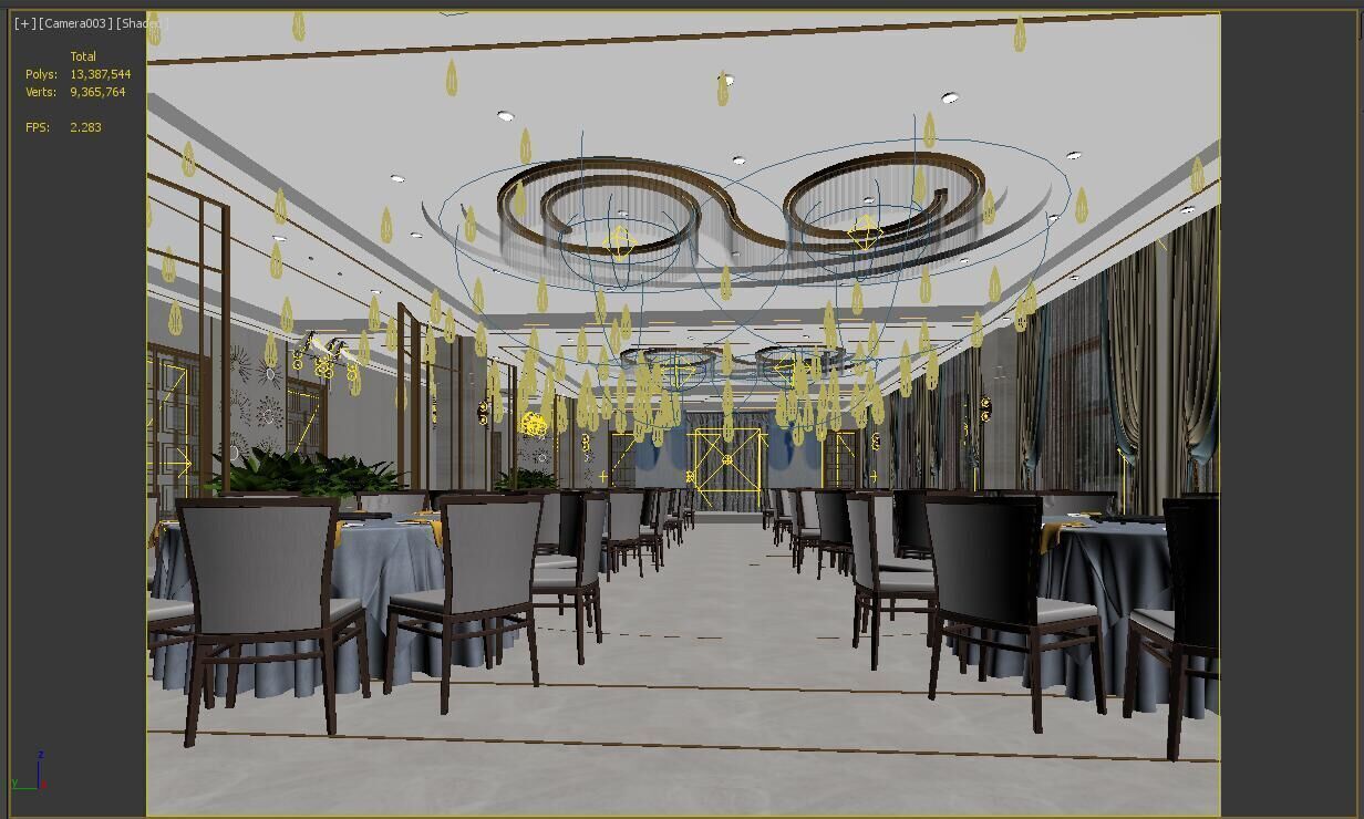 Restaurant and Reception 3D model_2