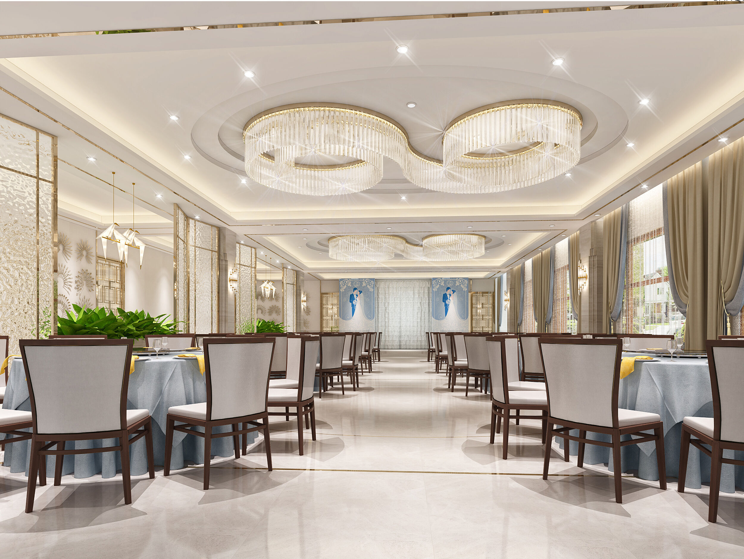 Restaurant and Reception 3D model_1