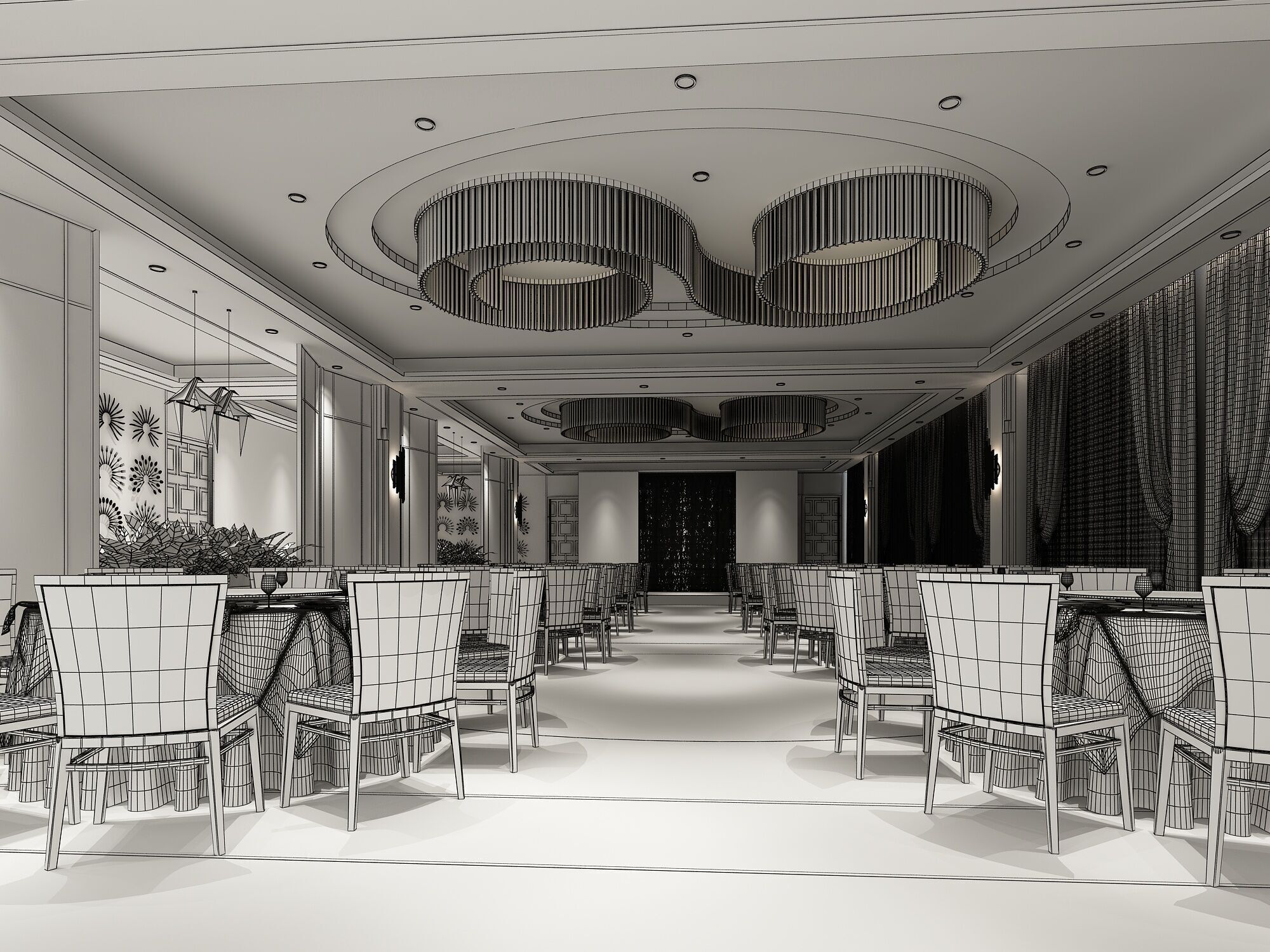 Restaurant and Reception 3D model_7