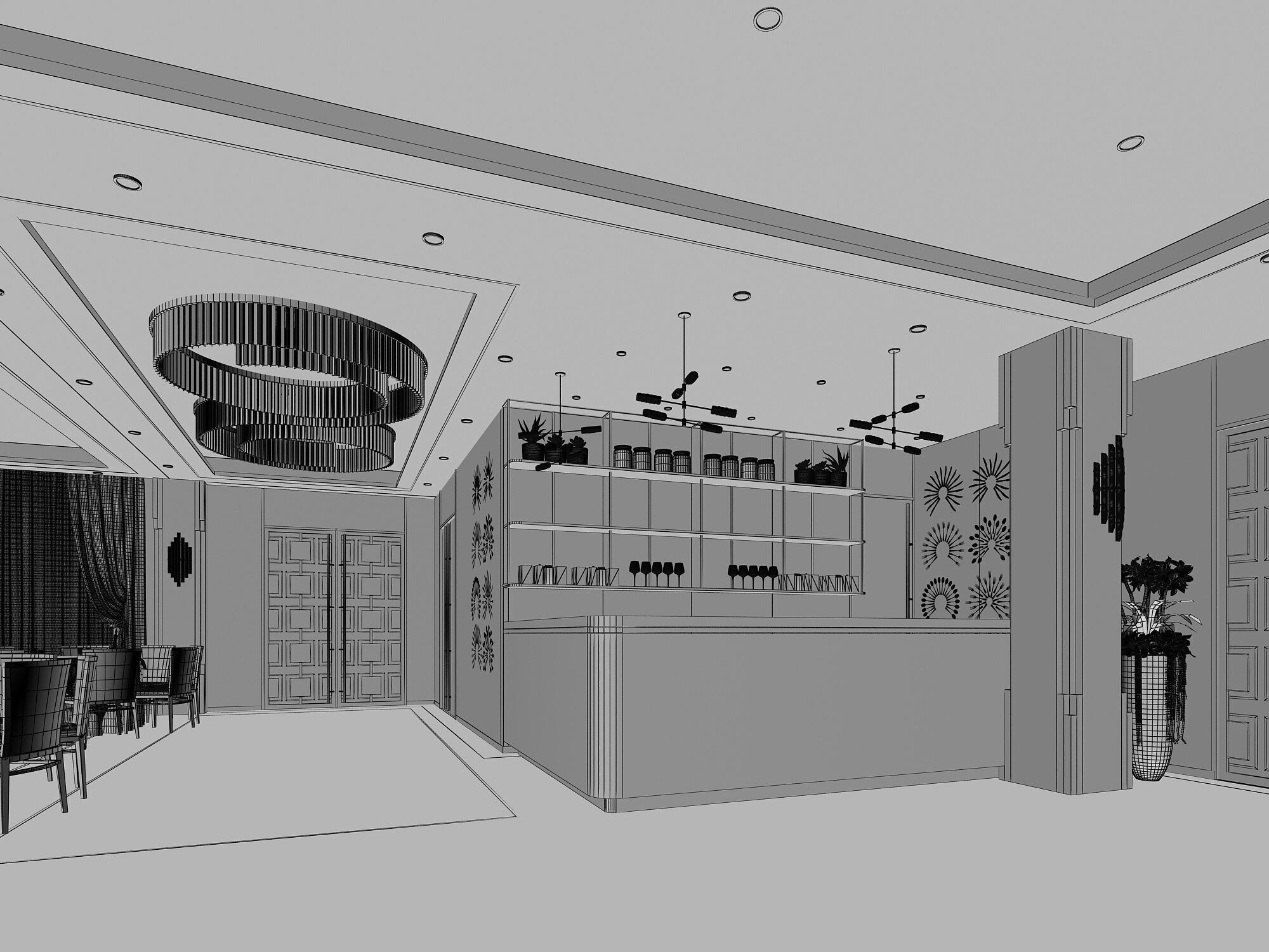 Restaurant and Reception 3D model_8