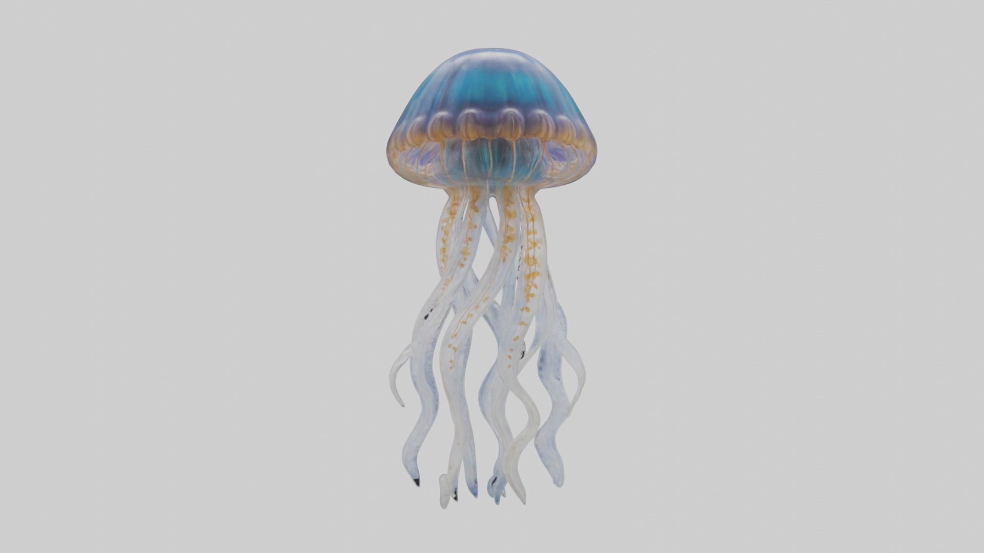 Jellyfish statue model Low-poly 3D model_10