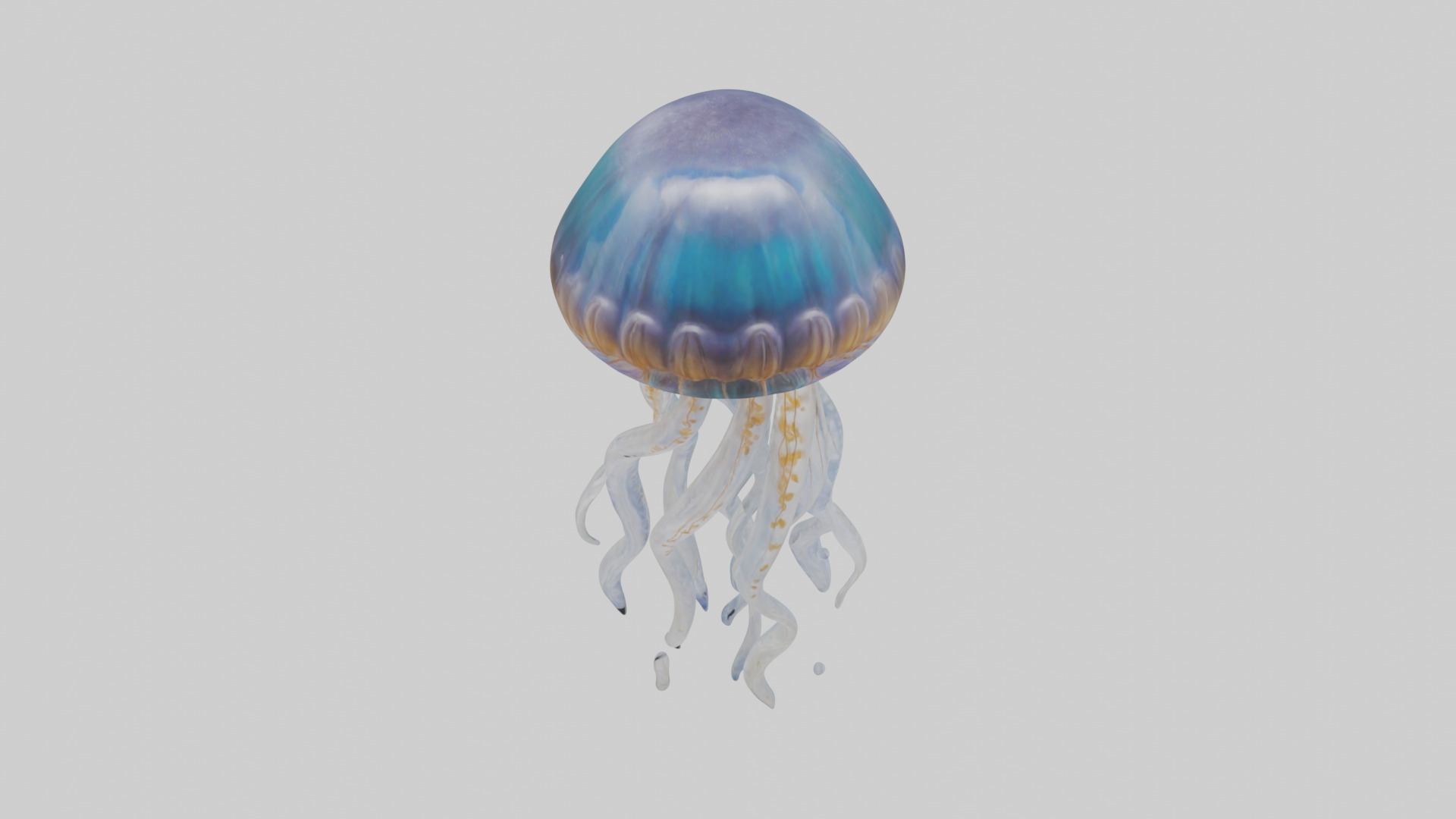 Jellyfish statue model Low-poly 3D model_16
