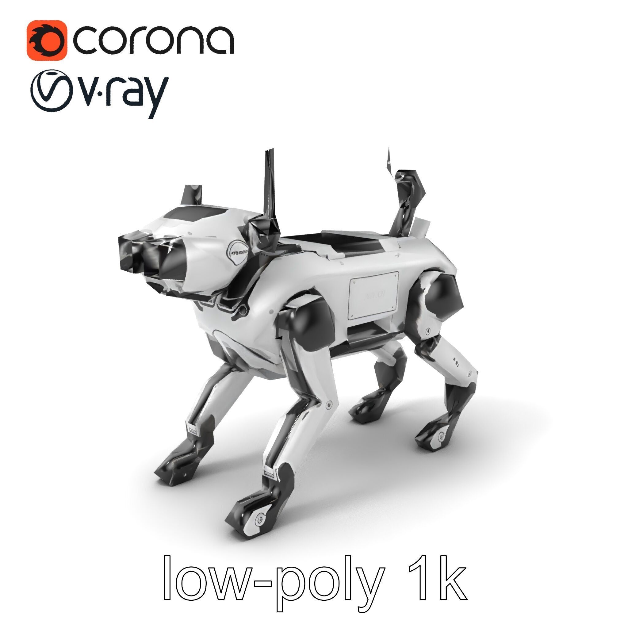 Explorer Robot Dog with Advanced Sensor model pack Low-poly 3D model_4