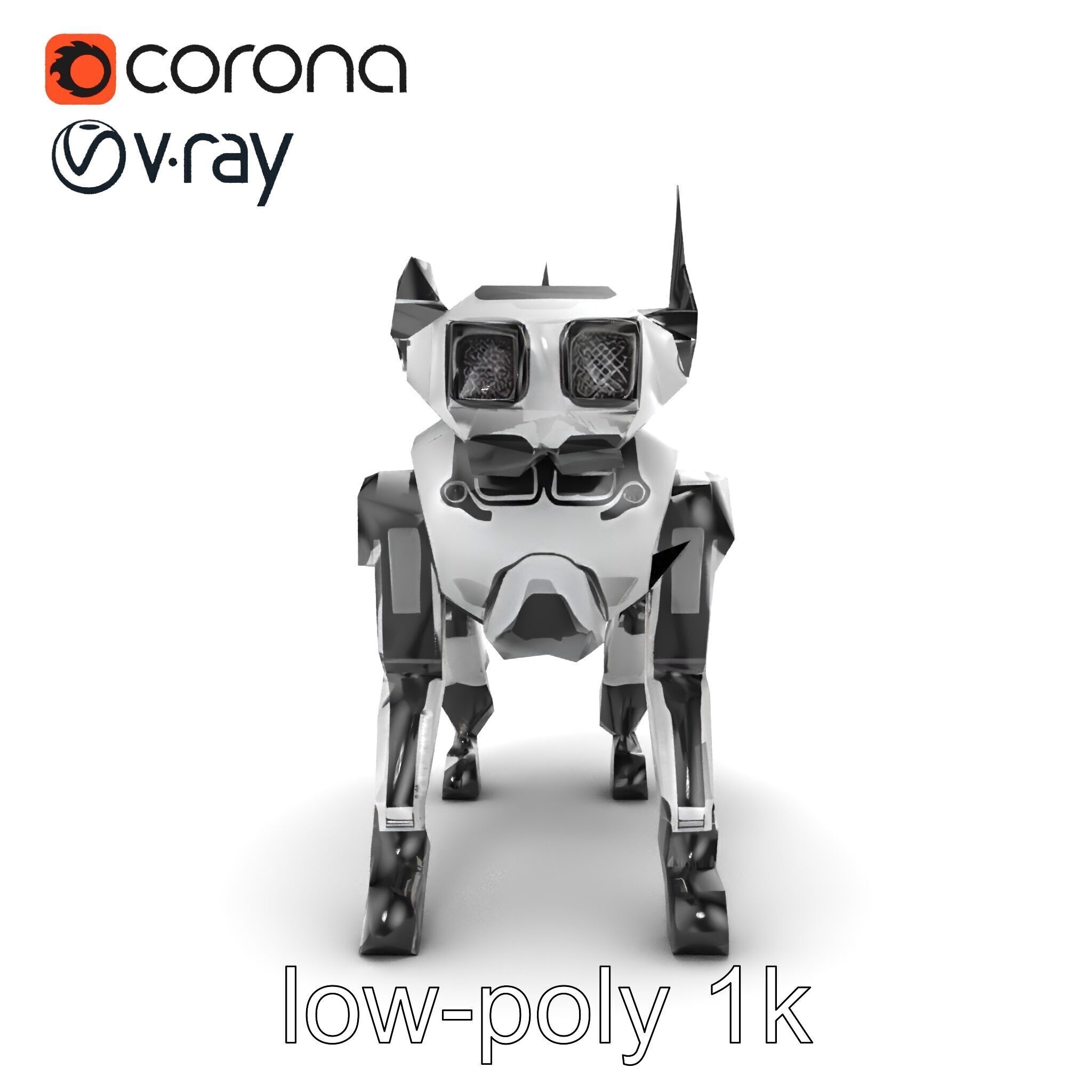 Explorer Robot Dog with Advanced Sensor model pack Low-poly 3D model_24