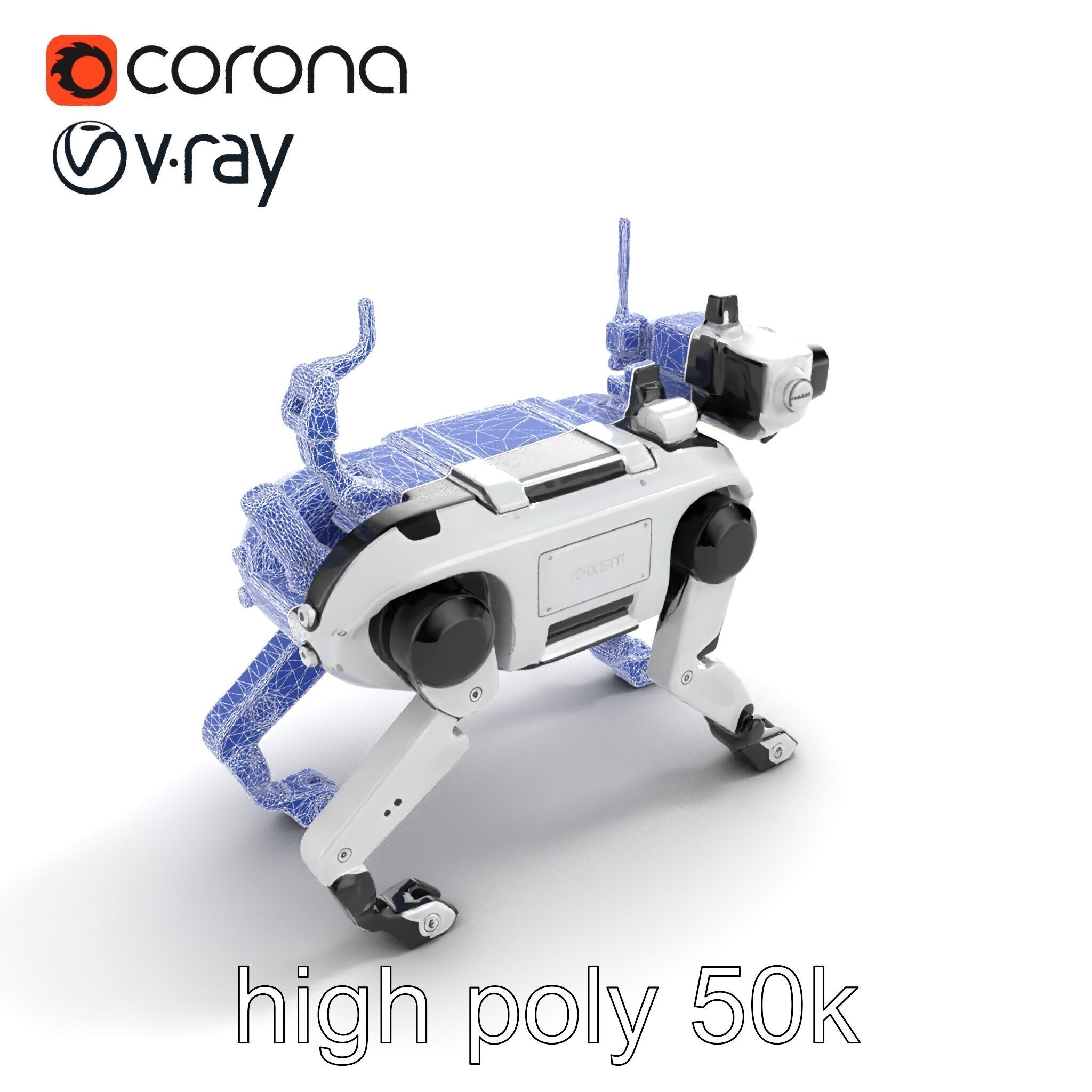 Explorer Robot Dog with Advanced Sensor model pack Low-poly 3D model_10