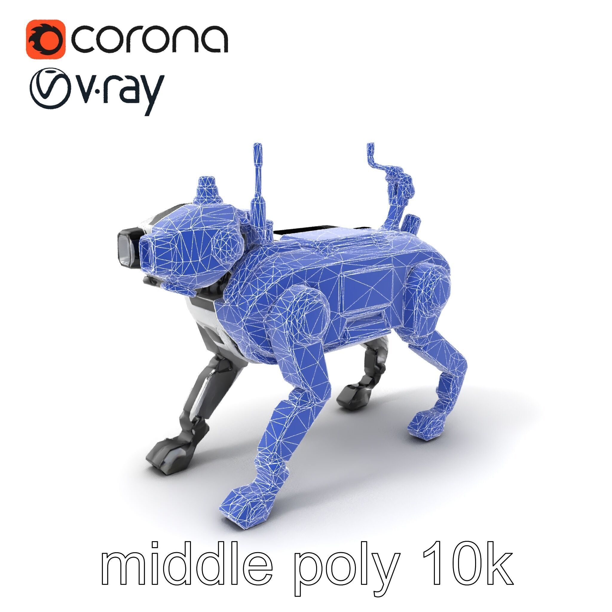 Explorer Robot Dog with Advanced Sensor model pack Low-poly 3D model_5
