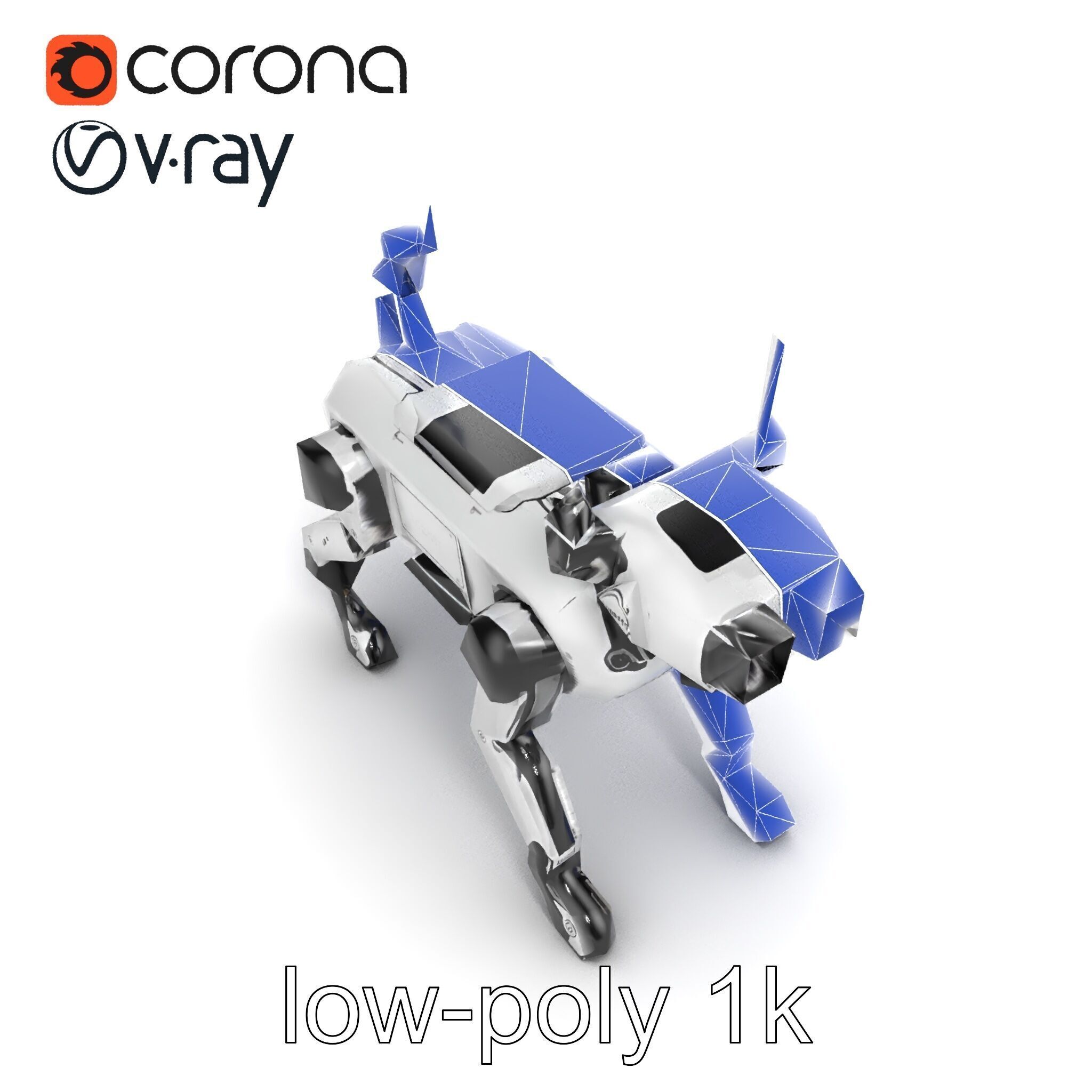 Explorer Robot Dog with Advanced Sensor model pack Low-poly 3D model_16