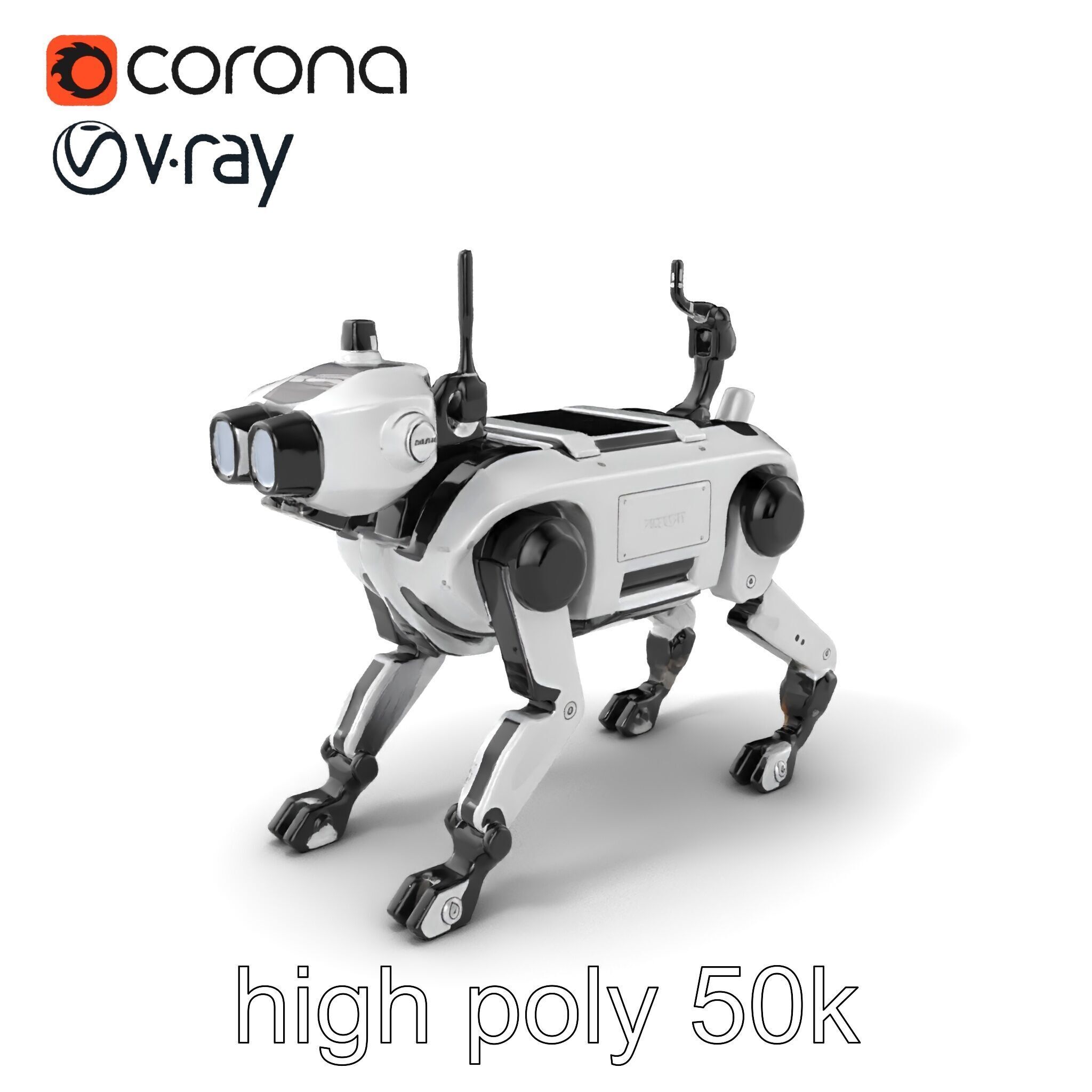 Explorer Robot Dog with Advanced Sensor model pack Low-poly 3D model_2