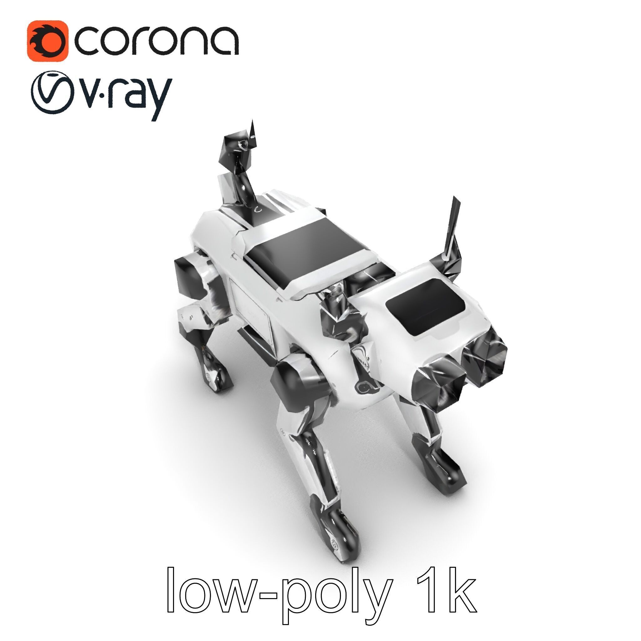 Explorer Robot Dog with Advanced Sensor model pack Low-poly 3D model_14
