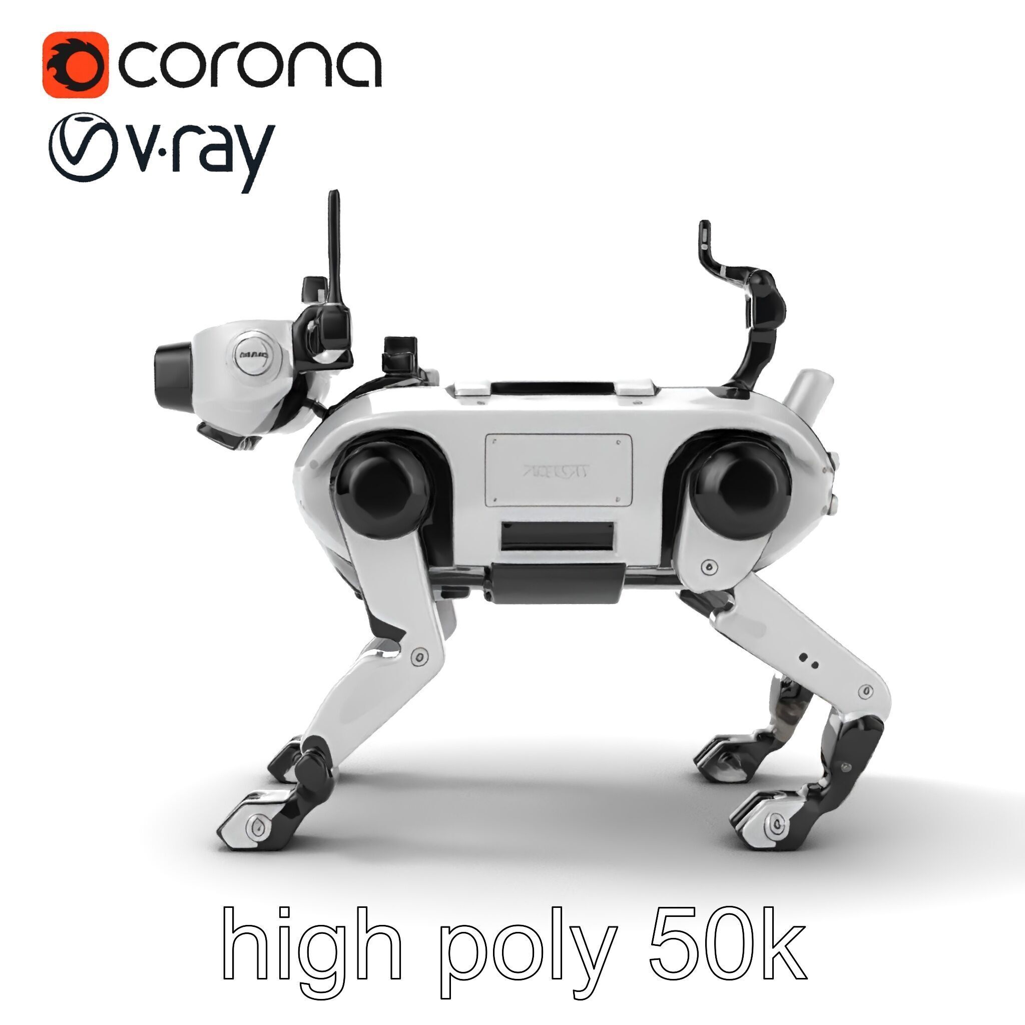 Explorer Robot Dog with Advanced Sensor model pack Low-poly 3D model_30