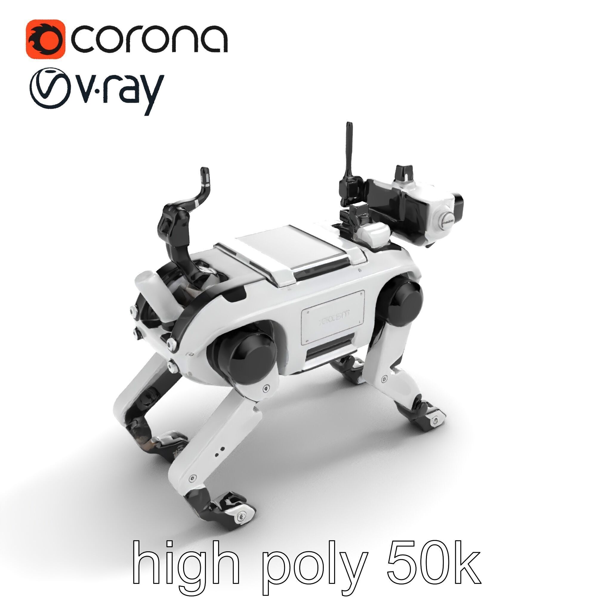 Explorer Robot Dog with Advanced Sensor model pack Low-poly 3D model_9