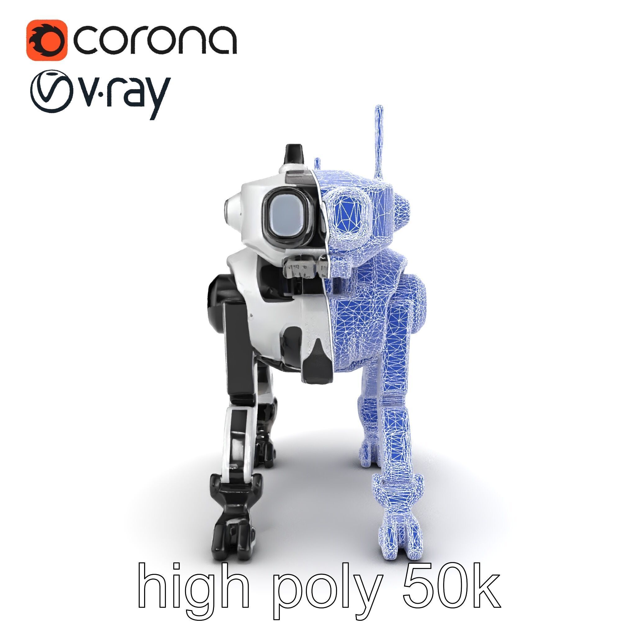 Explorer Robot Dog with Advanced Sensor model pack Low-poly 3D model_20