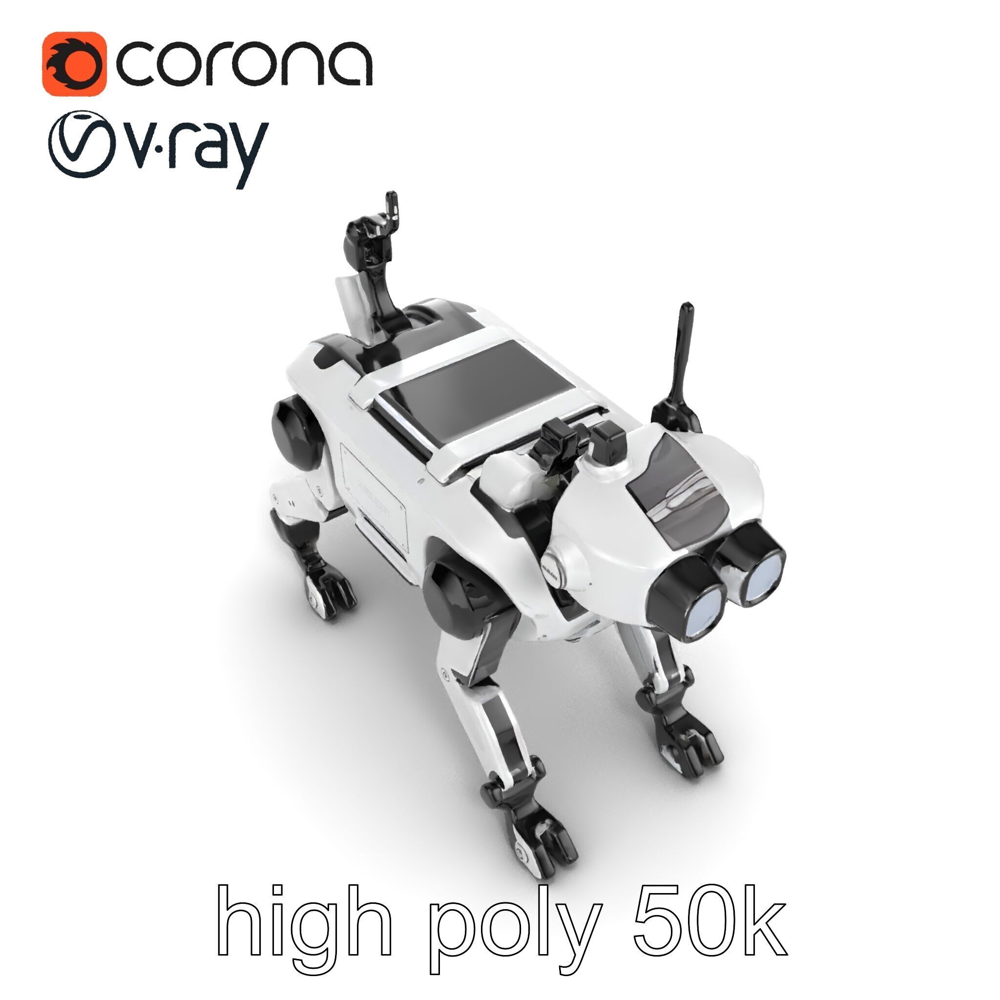 Explorer Robot Dog with Advanced Sensor model pack Low-poly 3D model_13