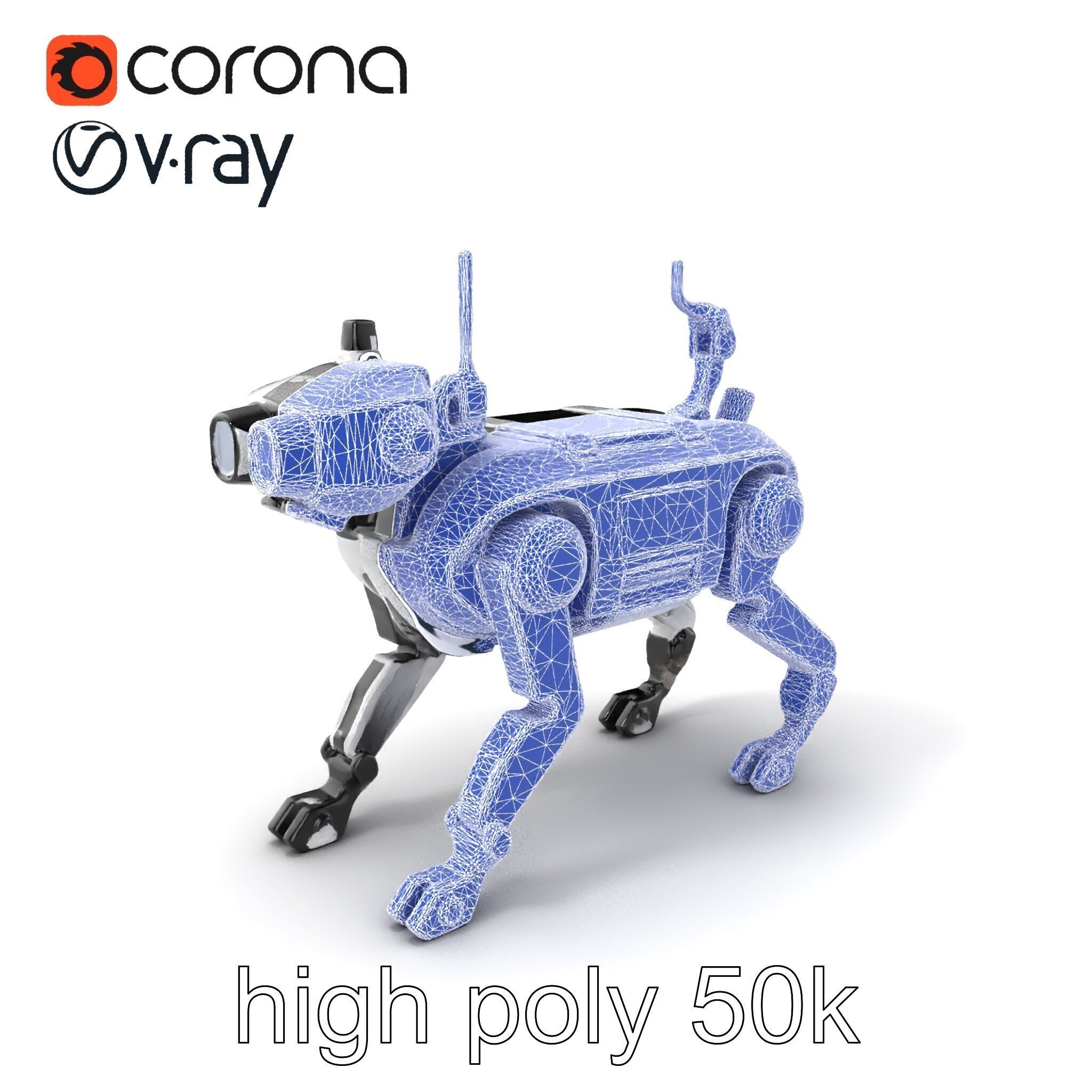 Explorer Robot Dog with Advanced Sensor model pack Low-poly 3D model_1