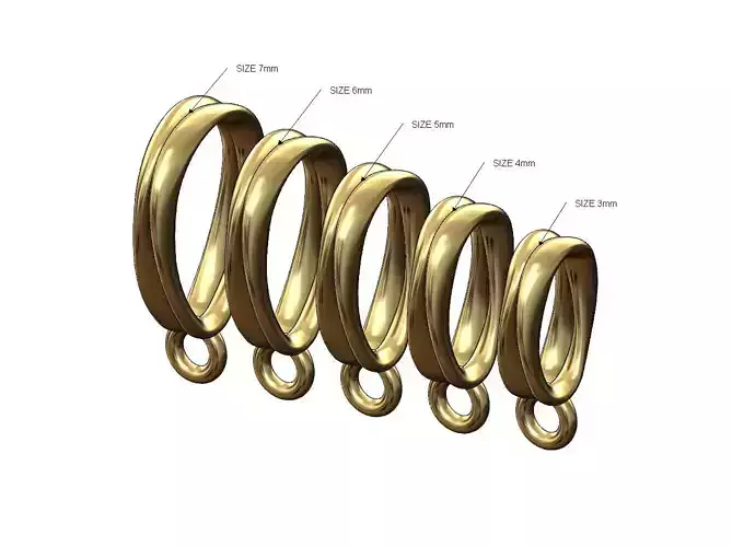 Mirrored oval wire simple twisted bail with loop