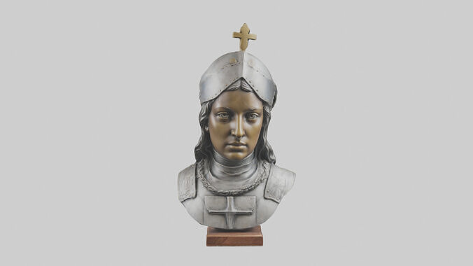 Joan of Arc bust statue model Low-poly 3D model