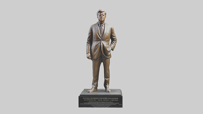 John F Kennedy statue model Low-poly 3D model