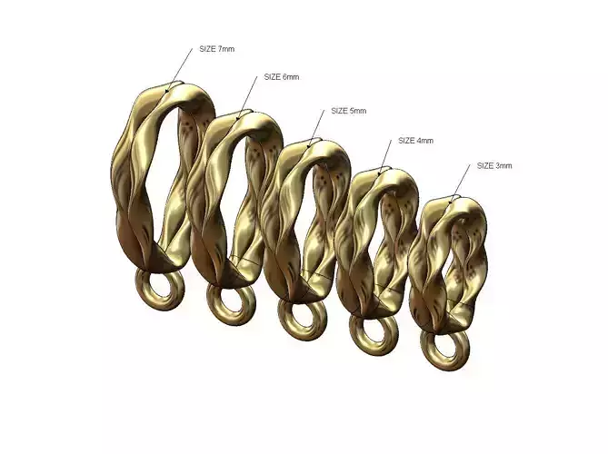 Mirrored oval wire double twisted bail with loop