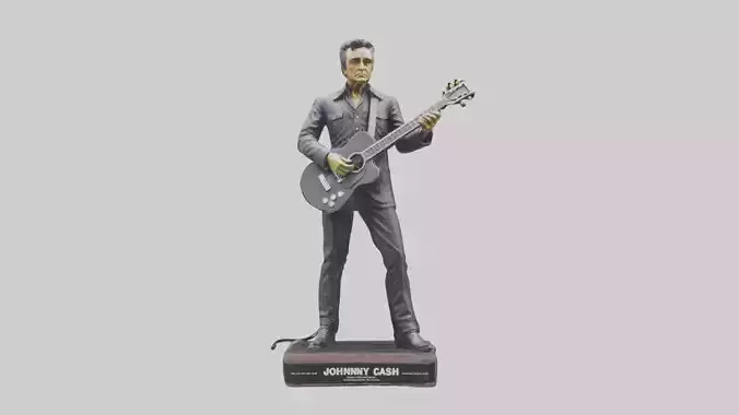 Johnny Cash statue model Low-poly 3D model