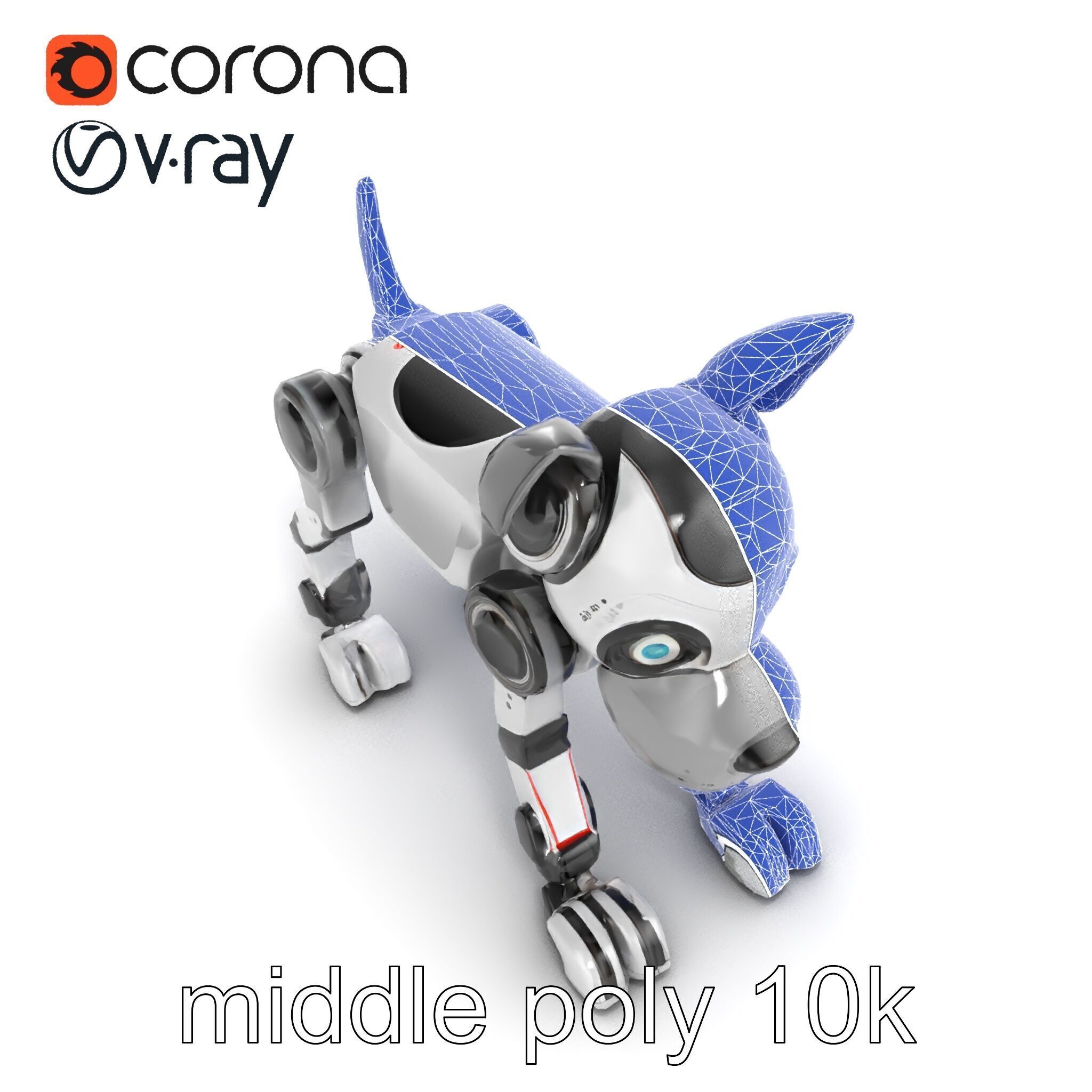 Companion Robot Dog with LED Face Panel model pack Low-poly 3D model_21