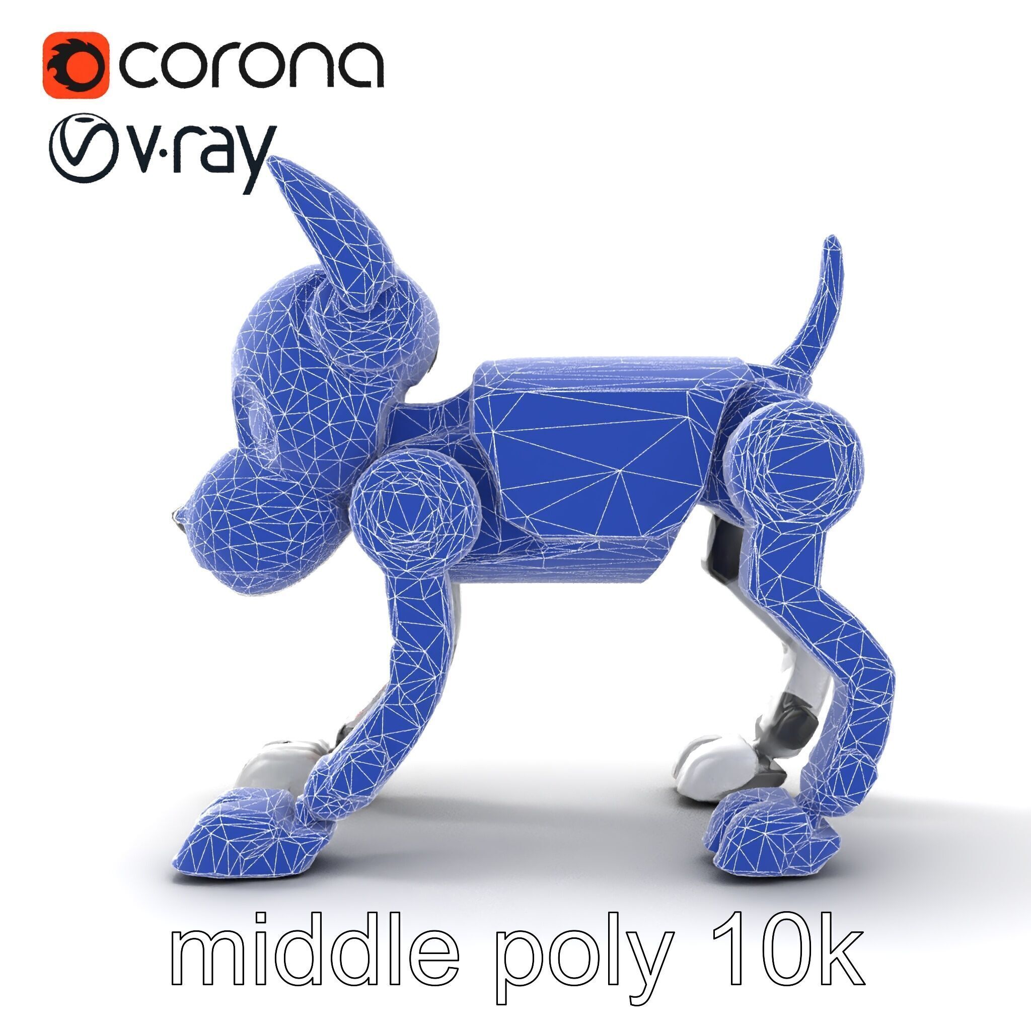 Companion Robot Dog with LED Face Panel model pack Low-poly 3D model_29