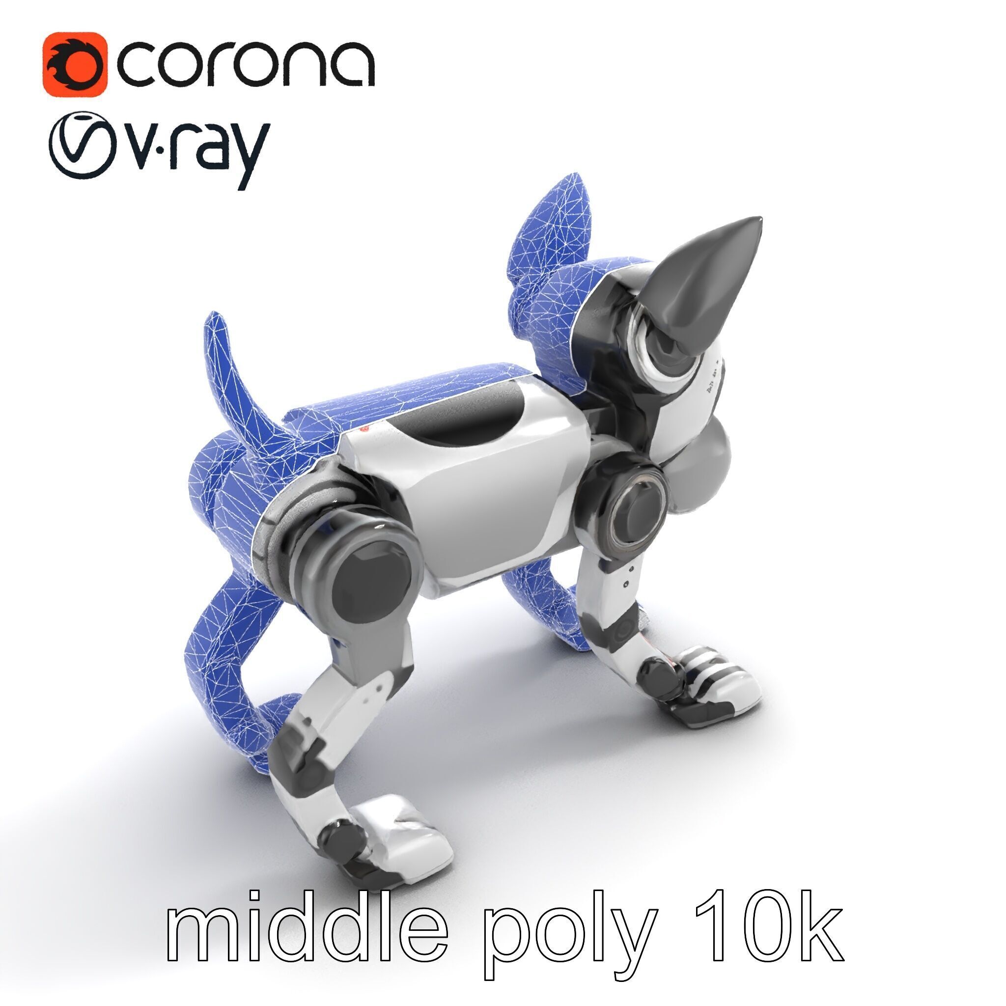 Companion Robot Dog with LED Face Panel model pack Low-poly 3D model_26