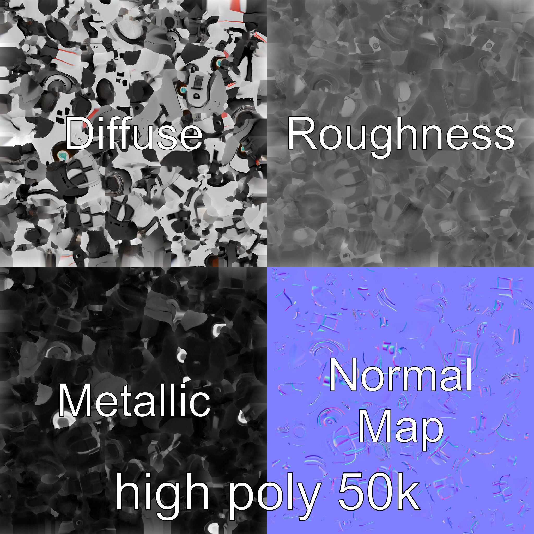 Companion Robot Dog with LED Face Panel model pack Low-poly 3D model_3