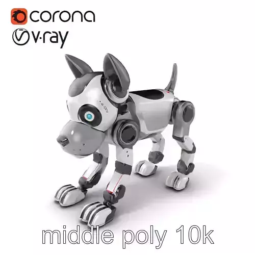 Companion Robot Dog with LED Face Panel model pack Low-poly 3D model Companion Robot Dog with LED Face Panel model pack Low-poly 3D model