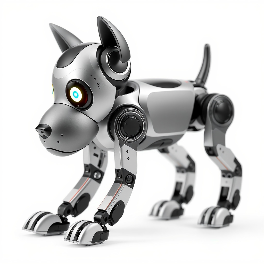 Companion Robot Dog with LED Face Panel model pack Low-poly 3D model_4
