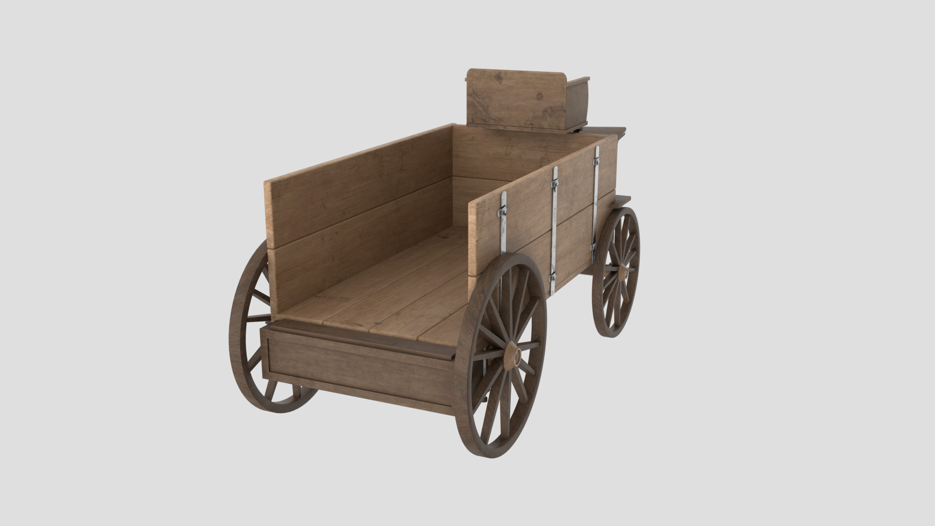 Horse Cart Low-poly 3D model_3