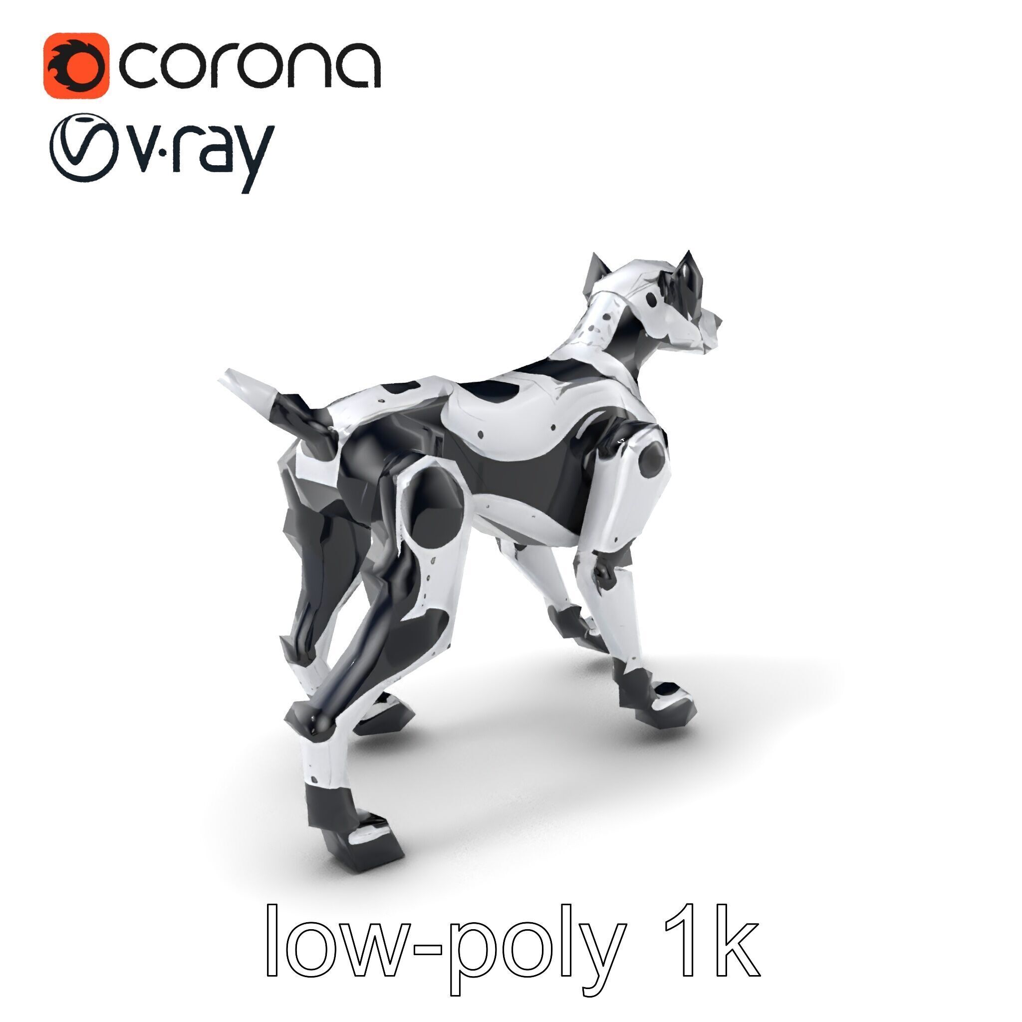 Sports Robot Dog Model Pack - Enhanced Agility and Speed Low-poly 3D model_4